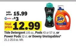 Meijer Tide Detergent 105 oz., Pods 43 or 57 ct. or Power Pods 32 ct. or Downy Unstopables* 21.1-25.6 oz offer