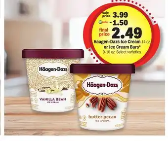 Meijer Haagen-Dazs Ice Cream 14 oz. or Ice Cream Bars 9-10 oz offer