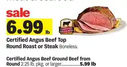 Meijer Certified Angus Beef Top Round Roast or Steak offer