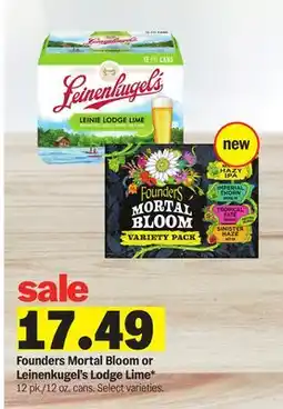 Meijer Founders Mortal Bloom or Leinenkugel's Lodge Lime offer