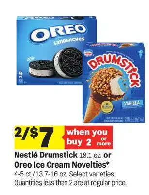 Meijer Nestlé Drumstick 18.1 oz. or Oreo Ice Cream Novelties 4-5 ct./13.7-16 oz offer