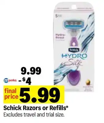 Meijer Schick Razors or Refills offer