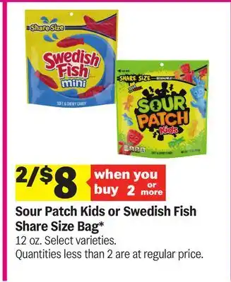 Meijer Sour Patch Kids or Swedish Fish Share Size Bag offer