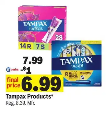 Meijer Tampax Products offer