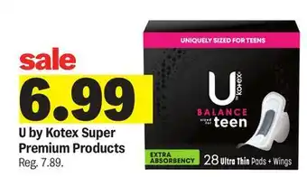 Meijer U by Kotex Super Premium Products offer