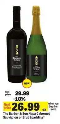 Meijer The Barber & Son Napa Cabernet Sauvignon or Brut Sparkling offer