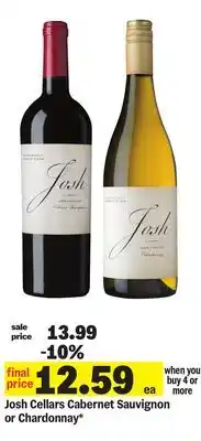 Meijer Josh Cellars Cabernet Sauvignon or Chardonnay offer