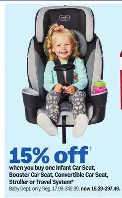 Meijer Infant Car Seat, Booster Car Seat, Convertible Car Seat, Stroller or Travel System offer