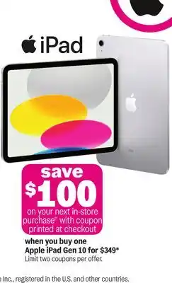 Meijer Apple iPad Gen 10 offer