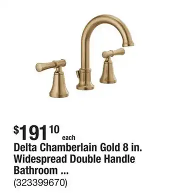 The Home Depot Delta Chamberlain Gold 8 in. Widespread Double Handle Bathroom Faucet in Champagne Bronze offer