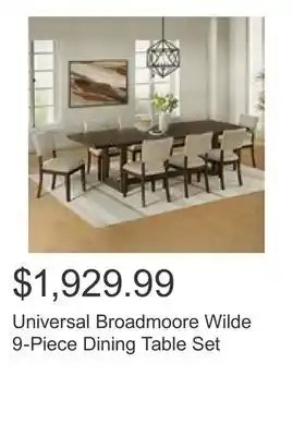 Costco Universal Broadmoore Wilde 9-Piece Dining Table Set offer