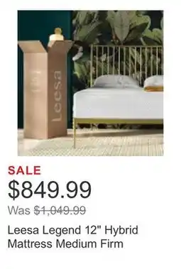 Costco Leesa Legend 12 Hybrid Mattress Medium Firm offer