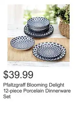 Costco Pfaltzgraff Blooming Delight 12-piece Porcelain Dinnerware Set offer