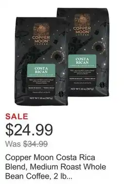 Costco Copper Moon Costa Rica Blend, Medium Roast Whole Bean Coffee, 2 lb Bags, 2-Pack offer