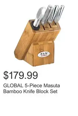 Costco GLOBAL 5-Piece Masuta Bamboo Knife Block Set offer