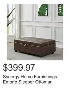 Costco Synergy Home Furnishings Emorie Sleeper Ottoman offer