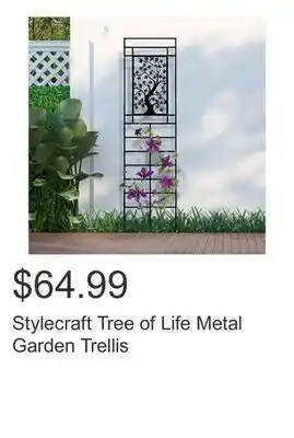 Costco Stylecraft Tree of Life Metal Garden Trellis offer