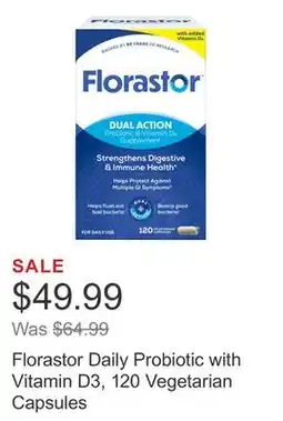 Costco Florastor Daily Probiotic with Vitamin D3, 120 Vegetarian Capsules offer