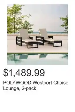 Costco POLYWOOD Westport Chaise Lounge, 2-pack offer