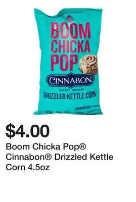 Five Below Boom Chicka Pop Cinnabon Drizzled Kettle Corn 4.5oz offer