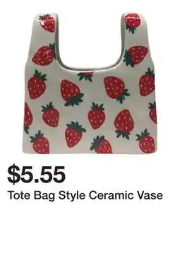 Five Below Tote Bag Style Ceramic Vase offer