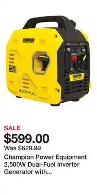 Cabela's Champion Power Equipment 2,500W Dual-Fuel Inverter Generator with CO Shield offer