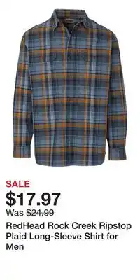 Cabela's RedHead Rock Creek Ripstop Plaid Long-Sleeve Shirt for Men offer