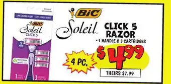 Ollie's BIC CLICK 5 RAZOR offer