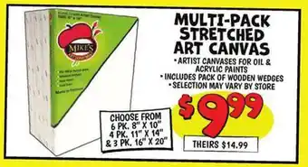 Ollie's MIKE'S MULTI-PACK STRETCHED ART CANVAS offer