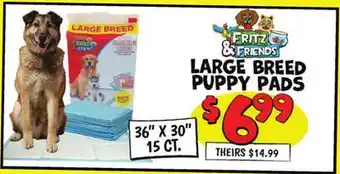 Ollie's FRITZ & FRIENDS LARGE BREED PUPPY PADS offer