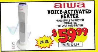 Ollie's aiwa VOICE ACTIVATED HEATER offer