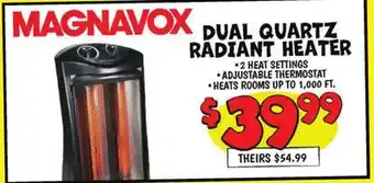 Ollie's MAGNAVOX DUAL QUARTZ RADIANT HEATER offer