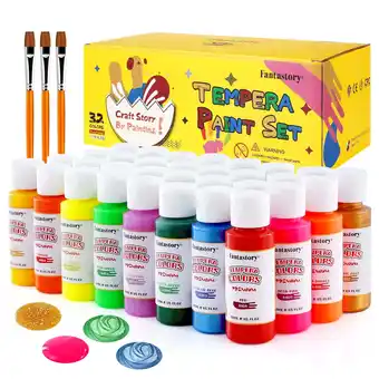 Walmart Fantastory Tempera Paint Set 32 Colors (2oz Each), Washable Paint offer