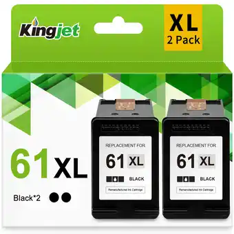 Walmart 61XL Black Ink Cartridge for HP 61 Black Ink for HP Envy 4500 4502 5530 Printer (2 Pack) offer