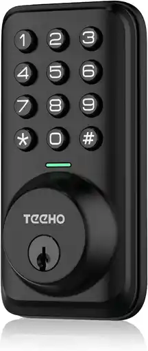 Walmart TEEHO Keyless Entry Keypad Smart Electronic Digital Deadbolt Door Lock for Front Door - Matte Black offer