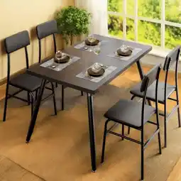 Walmart Dining Table Set for 4, Modern Kitchen Table and 4 Chairs for Small Spaces, Breakfast Nook, Black offer