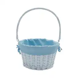 Walmart White Easter Basket with Blue Liner offer