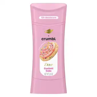 Walmart Dove Crumbl Deodorant Stick Crumbl Confetti Cake Aluminum Free, 2.6 oz offer