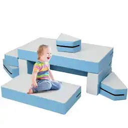 Walmart Costway 4-in-1 Crawl Climb Foam Shapes Playset Softzone Toy Kids Toddler Preschoolers offer