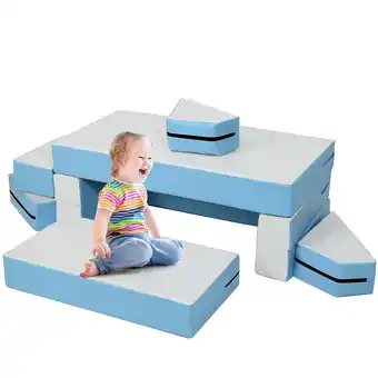 Walmart Costway 4-in-1 Crawl Climb Foam Shapes Playset Softzone Toy Kids Toddler Preschoolers offer