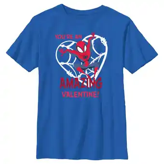 Walmart Boy's Marvel Spider-Man Amazing Valentine Graphic Tee Royal Blue Large offer