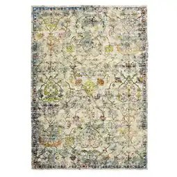 Walmart LR Home Ada 5' x 8' Green/Gray Distressed Floral Indoor Area Rug offer