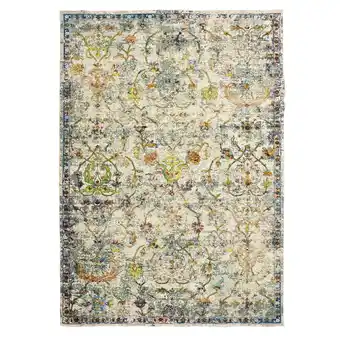 Walmart LR Home Ada 5' x 8' Green/Gray Distressed Floral Indoor Area Rug offer