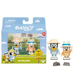 Walmart Bluey On Holiday Figure 2-Pack - On Holiday, 2.5 Inch Bluey and Bingo, Ages 3+ offer