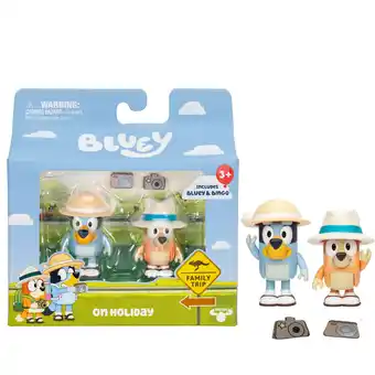 Walmart Bluey On Holiday Figure 2-Pack - On Holiday, 2.5 Inch Bluey and Bingo, Ages 3+ offer