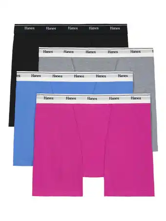 Walmart Hanes Originals Women's Mid-Thigh Boxer Brief Underwear, Breathable Cotton Stretch, 4-Pack offer