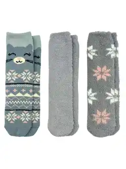 Walmart Fuzzy Babba Women's Cozy Mid-Crew Socks, Cat Fairisle, 3-Pack, Size 4-10 offer