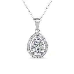 Walmart Cate & Chloe Isabel 18k White Gold Plated Pendant Necklace with Simulated Diamond Crystal for Women offer