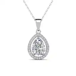 Walmart Cate & Chloe Isabel 18k White Gold Plated Pendant Necklace with Simulated Diamond Crystal for Women offer