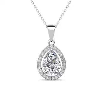 Walmart Cate & Chloe Isabel 18k White Gold Plated Pendant Necklace with Simulated Diamond Crystal for Women offer